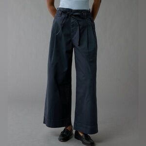 AE Stretch Paper-Bag Wide-Leg crop pant